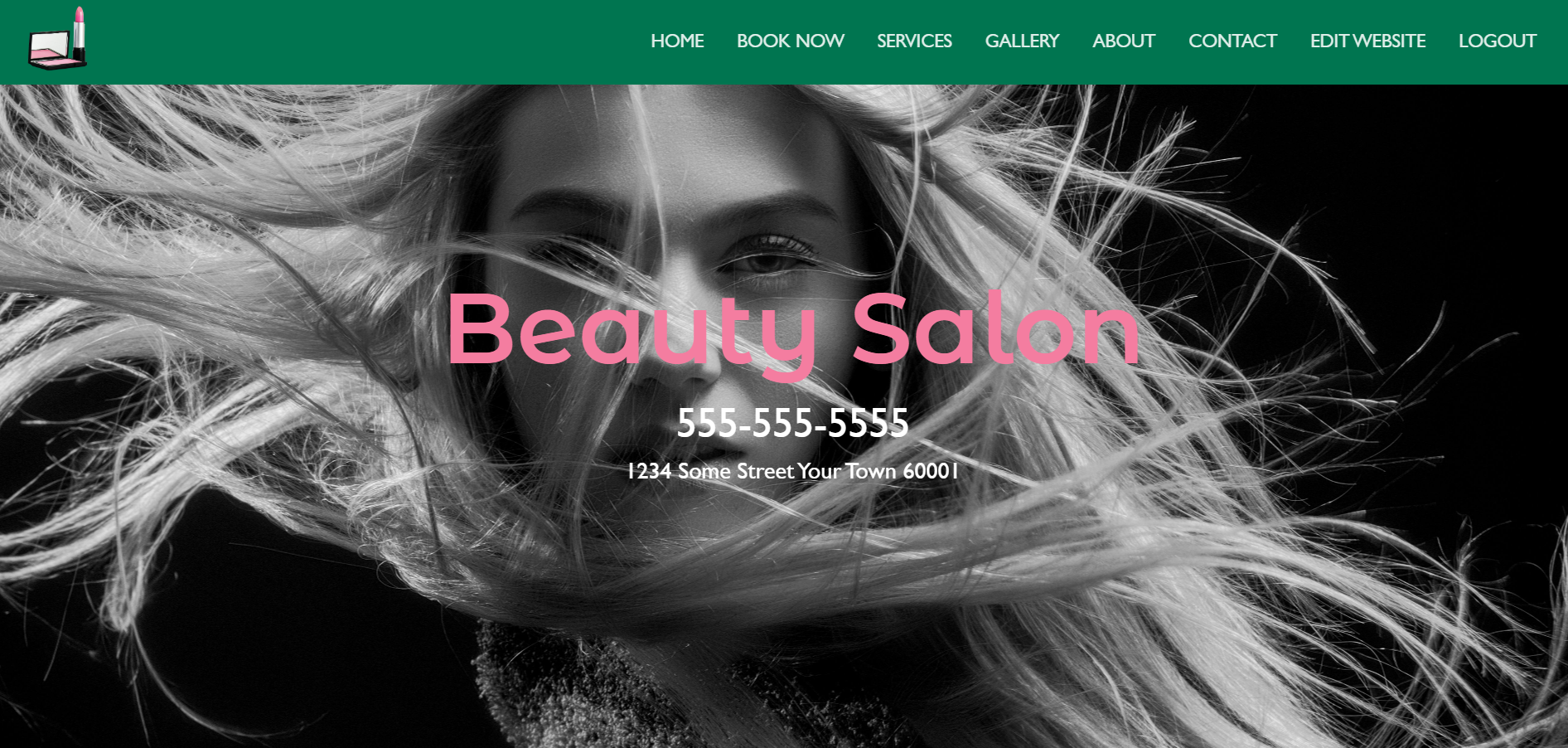 landing page for beauty salon weblafi