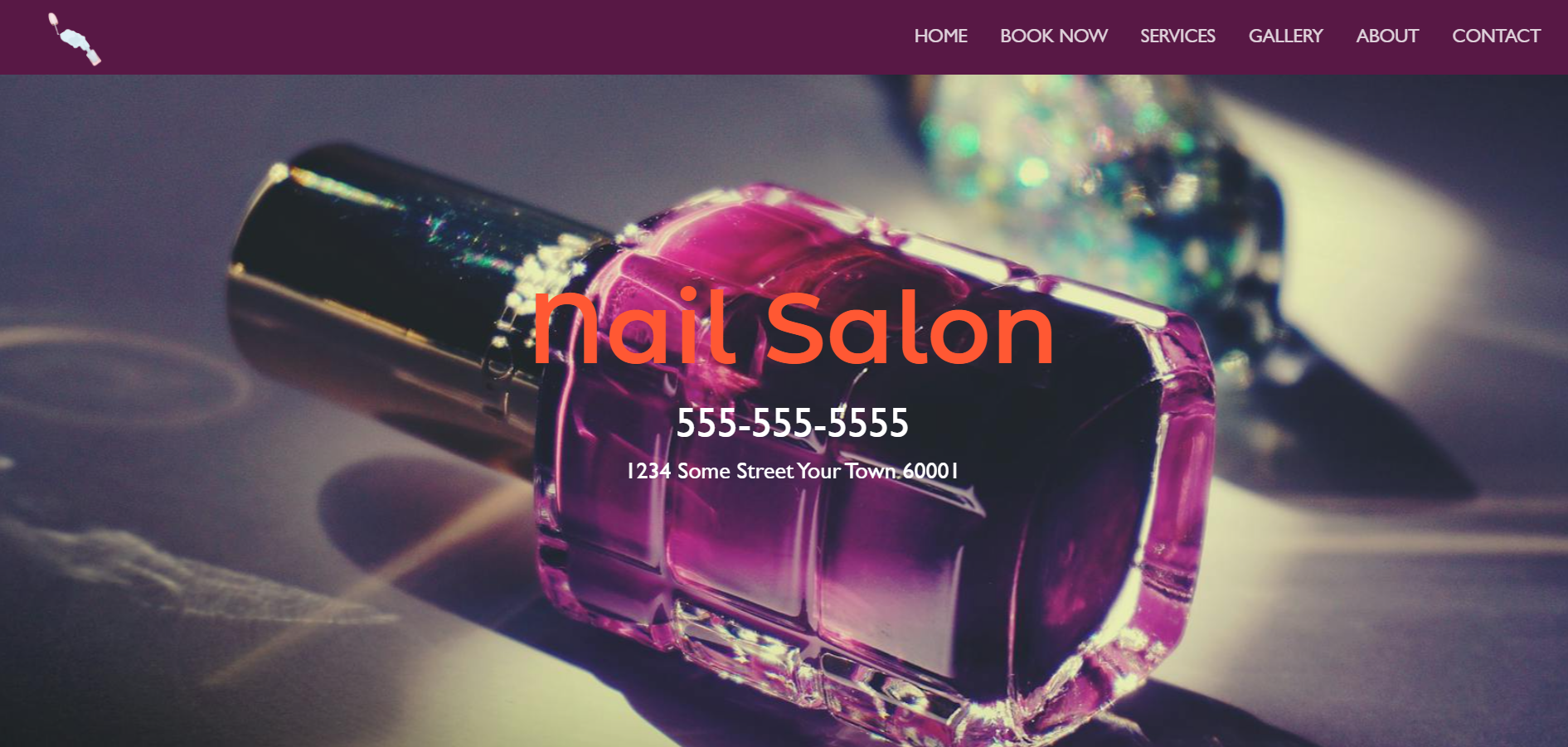 landing page for nail salon weblafi